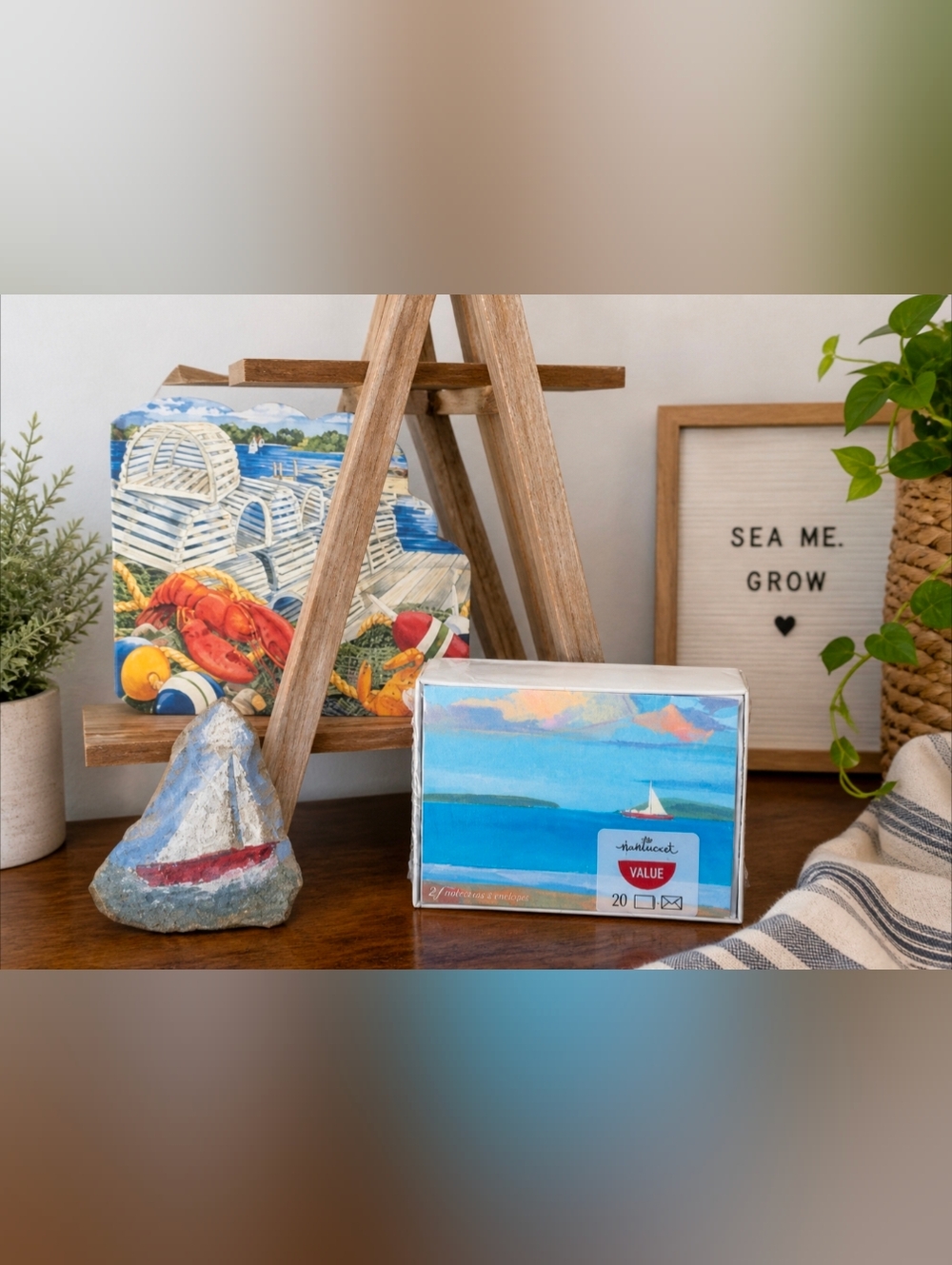Maine DownEast Set | Painted Stone ⛵ | Hallmark 20 Cards | Picture Book 🦞